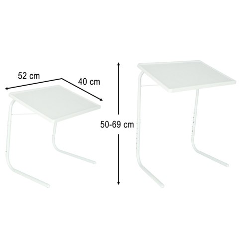 Stolik boczny pod laptopa składany 52x40 cm biały Stolik boczny pod laptopa składany 52x40 cm biały