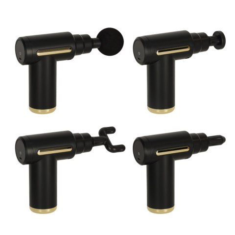 Pistolet do masażu masażer do pleców ciała LED 4w1 czarny Pistolet do masażu masażer do pleców ciała LED 4w1 czarny