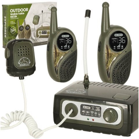 Walkie-talkie krótkofalówka zestaw z centralą dla dzieci khaki Walkie-talkie krótkofalówka zestaw z centralą dla dzieci khaki