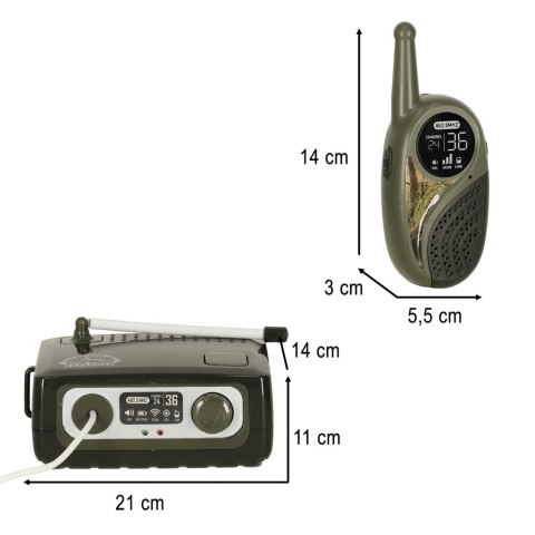 Walkie-talkie krótkofalówka zestaw z centralą dla dzieci khaki Walkie-talkie krótkofalówka zestaw z centralą dla dzieci khaki