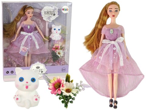 Lalka Dla Dzieci Emily Długie Włosy Biały Kotek Lalka Dla Dzieci Emily Długie Włosy Biały Kotek