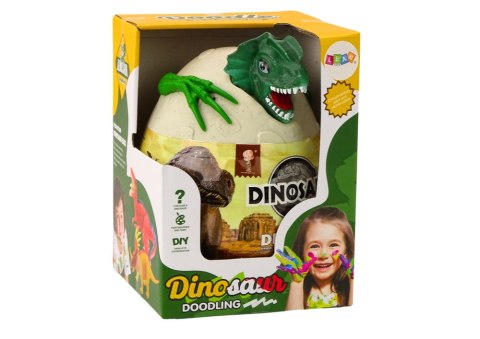 Jajo Z Dinozaurami Do Malowania Farbki Pędzelki DIY Zielony Jajo Z Dinozaurami Do Malowania Farbki Pędzelki DIY Zielony