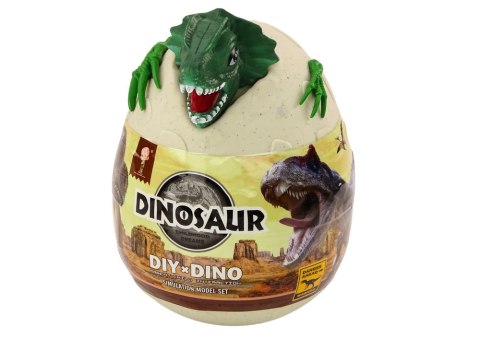 Jajo Z Dinozaurami Do Malowania Farbki Pędzelki DIY Zielony Jajo Z Dinozaurami Do Malowania Farbki Pędzelki DIY Zielony