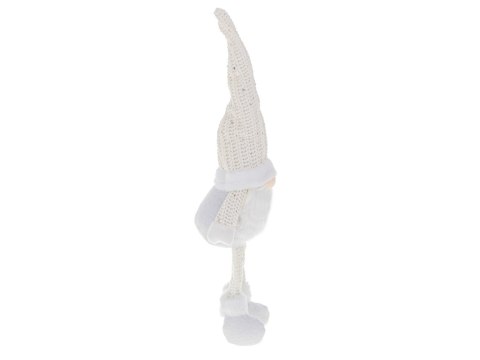 Krasnal skrzat świąteczny z brodą biały 47cm Krasnal skrzat świąteczny z brodą biały 47cm