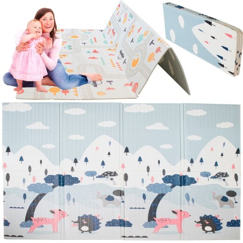 Mata edukacyjna piankowa dwustronna składana ulica las 177 x 158 cm Mata edukacyjna piankowa dwustronna składana ulica las 177 x 158 cm