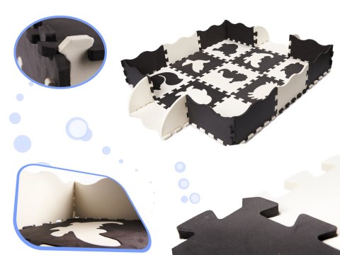 Mata edukacyjna piankowa puzzle kojec 114 x 114 x 1 cm czarna 25 elementów Mata edukacyjna piankowa puzzle kojec 114 x 114 x 1 cm czarna 25 elementów