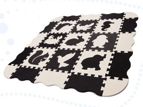 Mata edukacyjna piankowa puzzle kojec 114 x 114 x 1 cm czarna 25 elementów Mata edukacyjna piankowa puzzle kojec 114 x 114 x 1 cm czarna 25 elementów