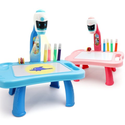 Mini Projektor Robot Stolik 2w1 Akcesoria Różowy Mini Projektor Robot Stolik 2w1 Akcesoria Różowy